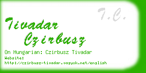 tivadar czirbusz business card